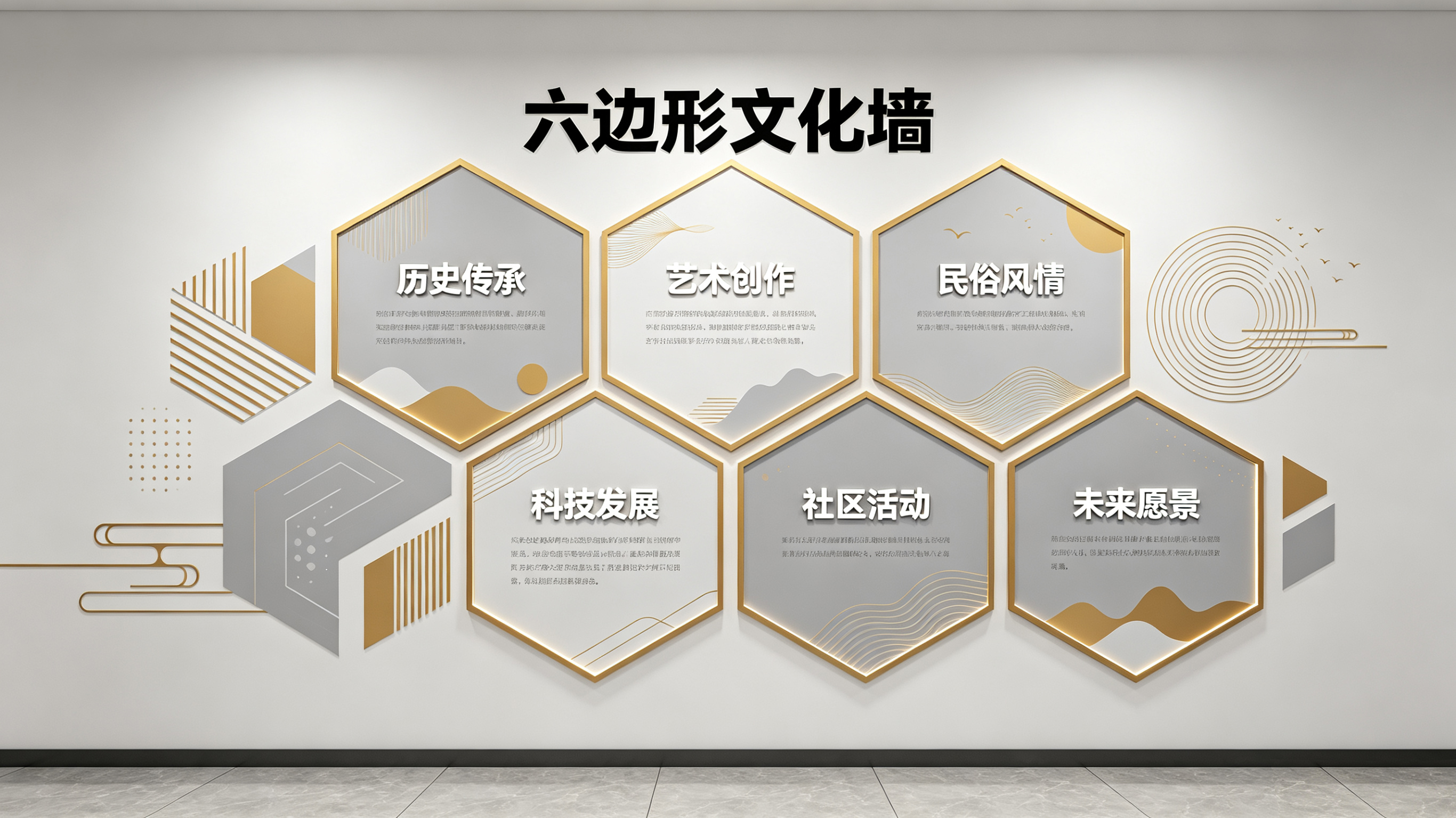  定远企业文化墙 | 六边形信息美学